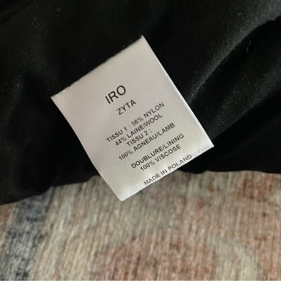 Iro Zyta Zipper Front Wool Leather Jacket Size Small - Picture 10 of 15